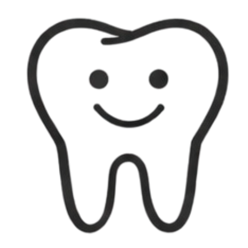 Zahn mit Smiley-Gesicht. Cartoon-Zahn für Zahnpflege und Kinderzahnarzt.